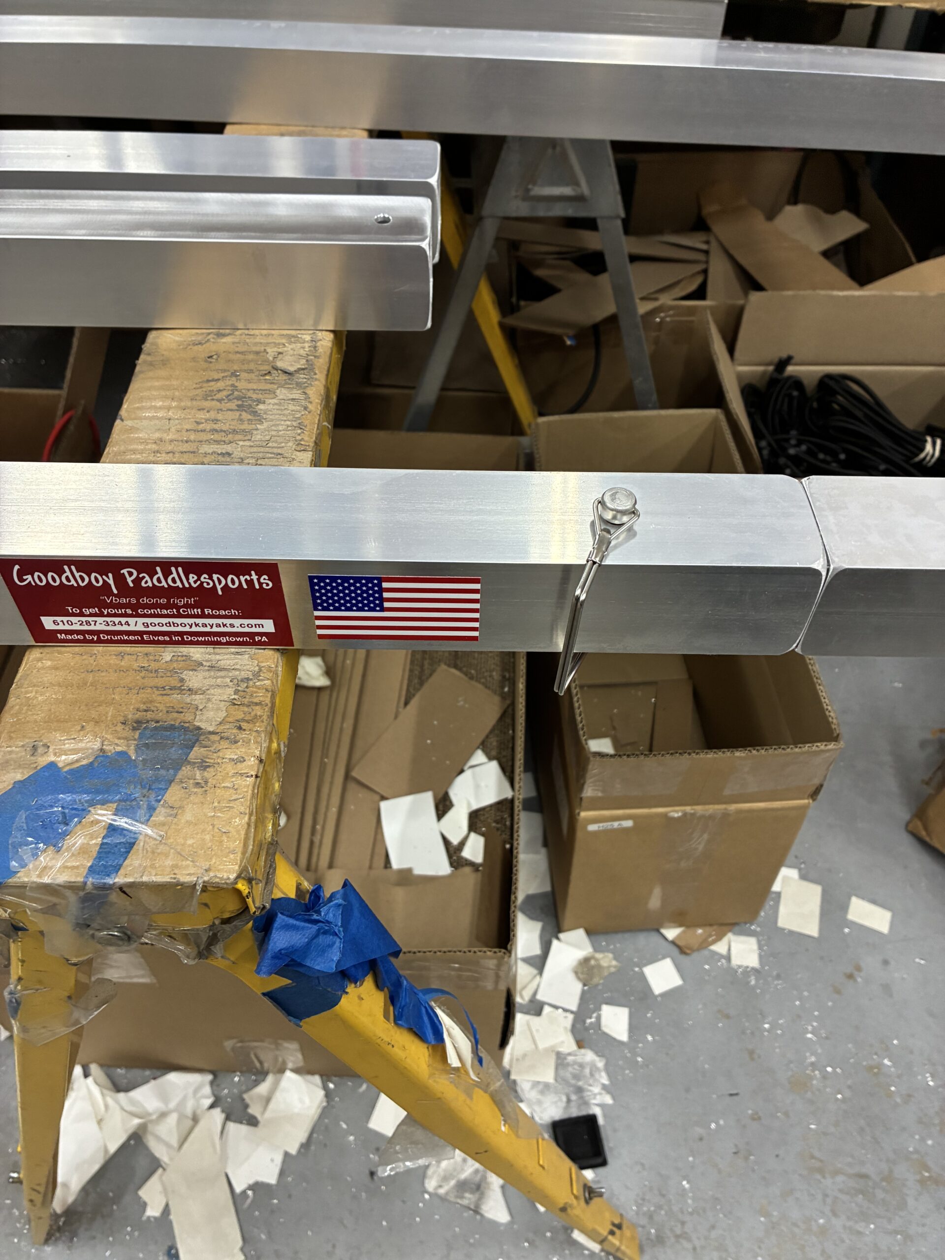 Stainless Steel Spring Pins inserted into long vbar